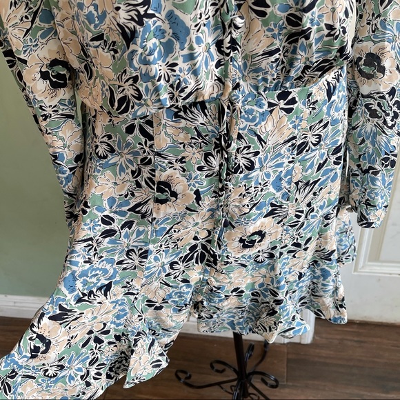 NWT Veronica Beard Blue Riggins Floral Silk Dress 6 - Picture 7 of 9